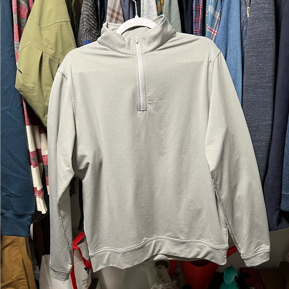 Gray 1/4 Zip Peter Millar Pullover